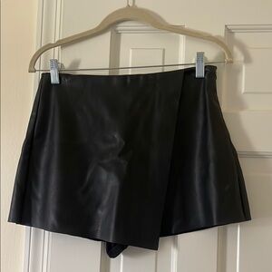 Black Faux Leather Mini Skirt